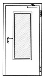 Противопожарные двери Hormann H16: Остекление Тип 3