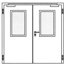 Дымозащитные двери Hormann RS 55: Остекление Тип 2