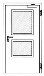 Противопожарные двери Hormann H3: специальное прямоугольное остекление
