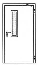 Противопожарные двери Hormann H3-D: Остекление Тип 1.