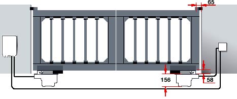 Электро приводы ворот Hormann серии DTU 250 скрытой установки для распашных ворот данные для монтажа